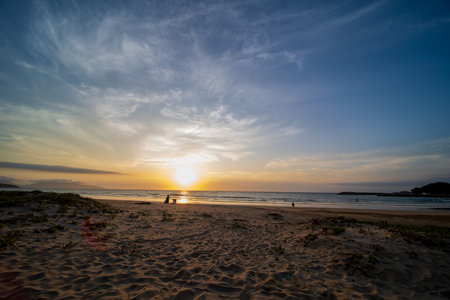 Sunset on the beach of Koh Samui island, Thailand.の写真素材