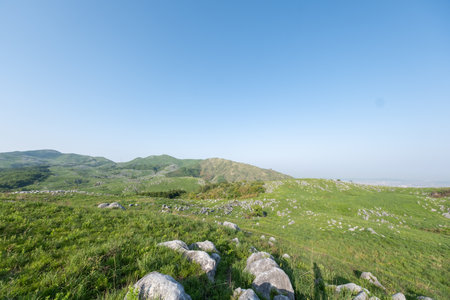 Hiraodai in early summer with a refreshing blue skyの写真素材
