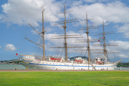 Sailing ship in the harbor of the city of Batumi, Georgiaのeditorial素材