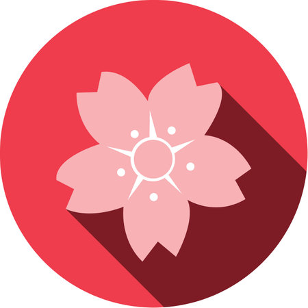 Pink flower Sakura Japan on flat designのイラスト素材