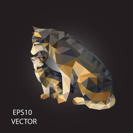 lowpoly of wolf and puppyのイラスト素材