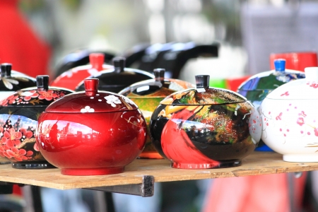 Melbourne Australia- August 03,2013,Lacquer ware at Victoria market Melbourne Australiaのeditorial素材