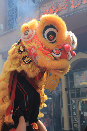 MELBOURNE AUSTRALIA - FEBRUARY 2, 2014  Chinese new year festival in China townのeditorial素材