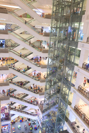 Kuala Lumpur Malaysia - 25 May, 2014  People shop at BERJAYA Times Square in Bukit Bintang Kuala Lumpur Malaysia  のeditorial素材
