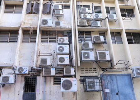 Kuala Lumpur Malaysia - 25 May, 2014 Air conditioning units installed to a building in Kuala Lumpur Malaysia  のeditorial素材