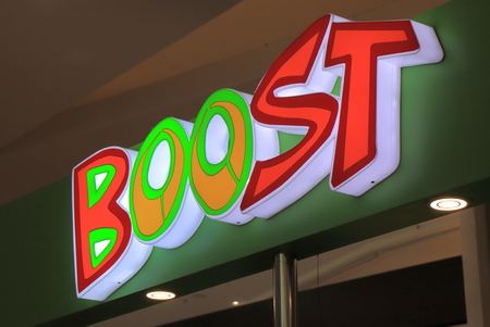 Kuala Lumpur Malaysia - September 13, 2014:Boost, international chain specialising in selling fruit juiceのeditorial素材