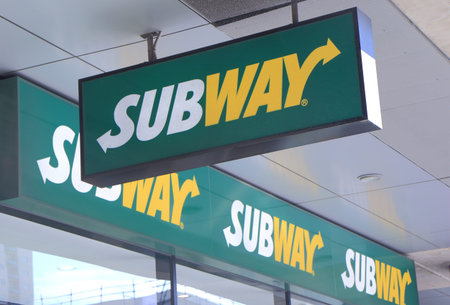 Melbourne Australia - September 28, 2014: SUBUAY, American fast food restaurant franchise that sells sandwiches . のeditorial素材