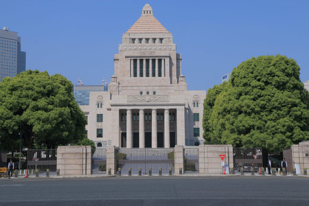 Tokyo Japan - May 8, 2015: National Diet Building, where both houses of the National Diet of Japan...