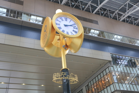 Osaka Japan - April 24, 2015: JR Osaka train station clock.のeditorial素材