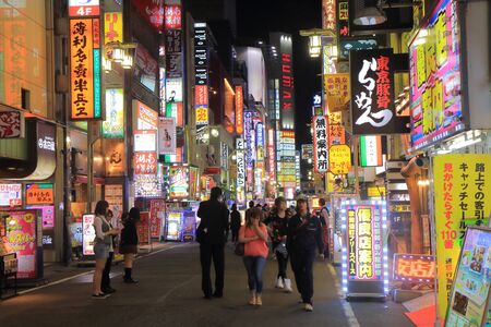 Tokyo Japan - May 8, 2015: People visit Kabukicho in Shinjuku Tokyo.のeditorial素材