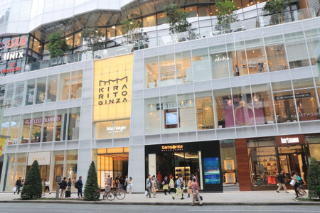 Tokyo Japan - May 9, 2015: Kirarito Ginza shopping mall. in Ginza, upscale shopping area.