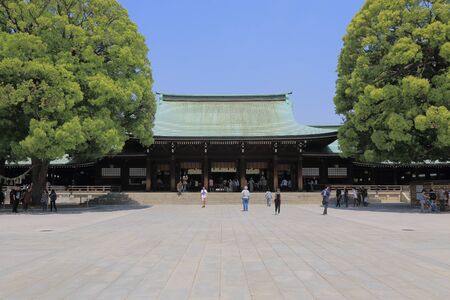 Tokyo Japan - May 8, 2015: People visit Meiji shrine in Tokyo Japan.のeditorial素材
