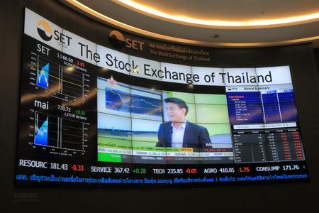 Bangkok Thailand - April 22, 2015: Stock Exchange of Thailand in Bangkok.のeditorial素材