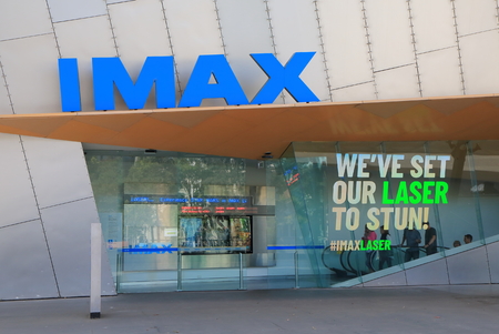 Melbourne Australia - September 19, 2015: People visit IMAX movie cinema in Melbourne Australia.のeditorial素材