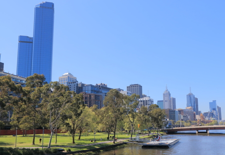 Melbourne waterfront cityscape Australiaのeditorial素材
