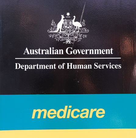Melbourne Australia - January 1, 2016: Medicare Department of Human Services Australia. Medicare provides access to medical and hospital services for all Australian residents.のeditorial素材