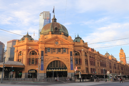 Melbourne Flinders Street Train Station Australiaのeditorial素材