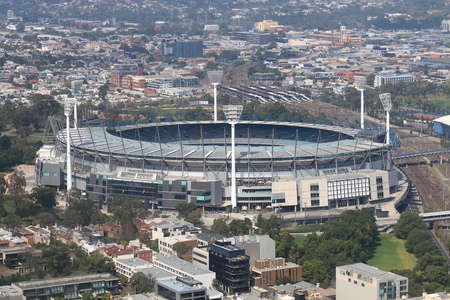 Melbourne cityscape and Melbourne Cricket Ground Australiaのeditorial素材