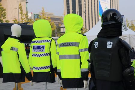 Seoul South Korea  October 19, 2016: South Korean police officer uniform.のeditorial素材