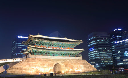 Namdaemun cityscape Seoul. Namdaemun is one of the Eight Gates in the Fortress Wall of Seoul