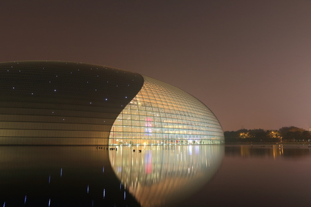 Beijing China - October 25, 2016: National Center for the Performing Arts contemporary architecture.のeditorial素材