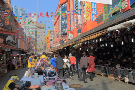 Seoul South Korea - October 20, 2016: Unidentified people visit Namdaemun market.のeditorial素材