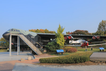 Seoul South Korea - October 20, 2016: National War Memorial war plane display.