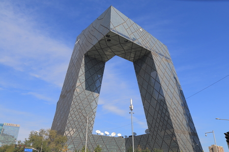 Beijing China - October 28, 2016: CCTV building modern architecture in Beijingのeditorial素材