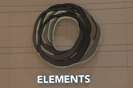 Hong Kong - November 7, 2016: Elements shopping mall. Elements is a shopping mall located directly above the Kowloon MTR station.のeditorial素材