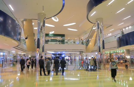 Hong Kong - November 10, 2016: Unidentified people visit Tai Koo Cityplaza. Tai Koo Cityplaza is a 6 level mall houses more than 170 shops restaurants cinema and an indoor ice rink.のeditorial素材