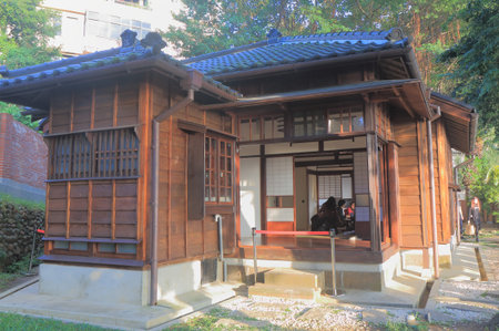 Taipei Taiwan - December 4, 2016: Unidentified people visit Japanese old house in Tamsui historical district.のeditorial素材