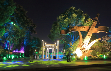 Hangzhou China - November 5, 2016: West lake cultural square. West lake cultural square was built in 2002 and it covers an area of 36,000 m2.のeditorial素材