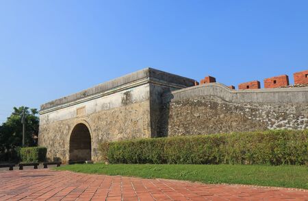 Old wall of Fongshan in Kaohsiung Taiwan. Old wall of Fongshan is one of the first Taiwanese cities fortified by a defensive wall.のeditorial素材