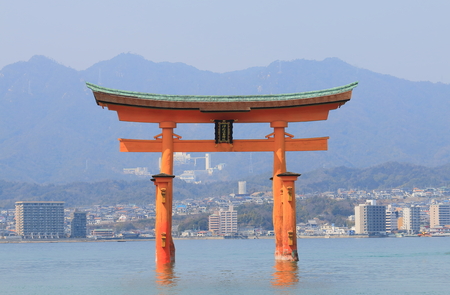 Itsukushima shrine Miyajima island Hiroshima Japan.の写真素材
