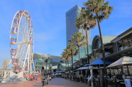 Sydney Australia - May 30, 2017: People visit Darling Harbour-Harbourside in Sydney Australia.のeditorial素材