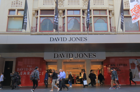 Melbourne Australia-June14, 2017: Unidentified people visit David Jones department store in downtown Melbourne Australia. David Jones was founded in 1838 and is a high-end Australian department store chain.のeditorial素材
