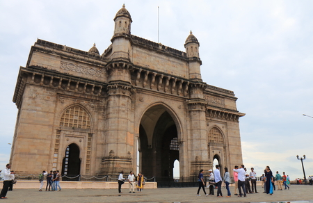 Mumbai India - October 11, 2017: People visit Gateway of India in Mumbai India.のeditorial素材