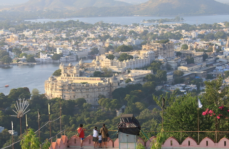 Cityscape of historical city Udaipur Indiaの写真素材