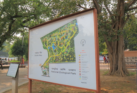 New Delhi India - October 26, 2017: National Zoological Park site map in New Delhi Indiaのeditorial素材
