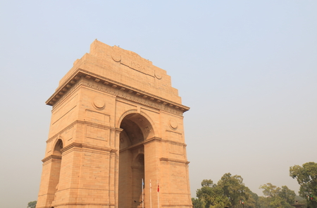 India Gate historical architecture New Delhi Indiaの写真素材