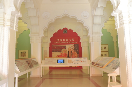 Jodhpur India - October 18, 2017: Ancient history display at Mehrangarh Fort museum in Jodhpur India.のeditorial素材