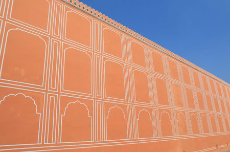 City Palace historical building wall Jaipur Indiaのeditorial素材