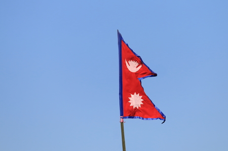 Nepali national flag Nepalの写真素材