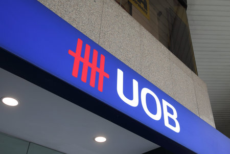 Singapore-November 15, 2018: UOB United Overseas Bank logo. UOB United Overseas Bank is a major...