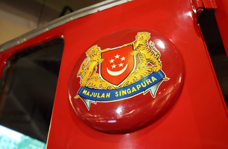 Singapore-November 17, 2018: Civil defence force sign Singapore
