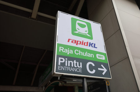 Kuala Lumpur Malaysia - November 19, 2018: KL monorail train sign in Kuala Lumpur Malaysia