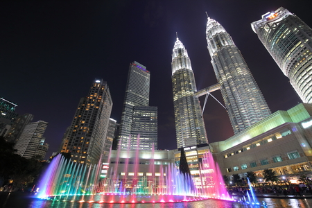 Kuala Lumpur night cityscape Malaysiaのeditorial素材