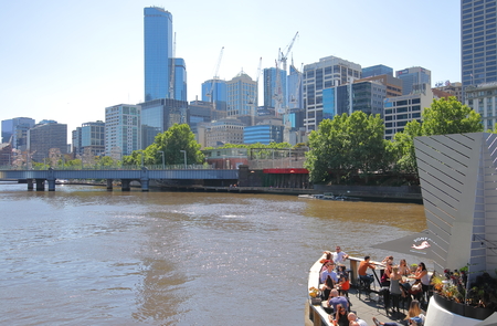 Melbourne Australia - November 30, 2018: Unidentified people visit Southbank in Melbourne Australiaのeditorial素材