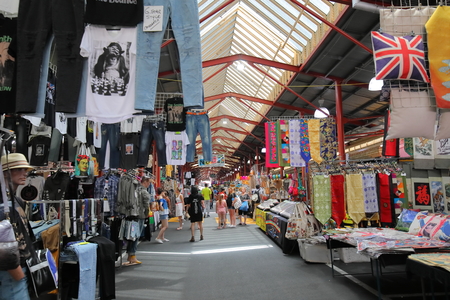Melbourne Australia - December 1, 2018: Unidentified people visit Queen Victoria market in Melbourne Australiaのeditorial素材