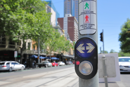 Pedestrian crossing Melbourne Australiaの写真素材